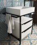 Тумба под раковину Эстет Comfort Loft 70 2 ящика белая (ФР-00003613)