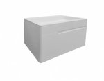 Тумба с раковиной Эстет Kare Luxe 80 подвесная 1 ящ. белая (ФР-00005718)