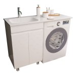 Тумба с раковиной Эстет Barcelona Luxe 120 L напольная белая (ФР-00007065)