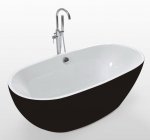 Акриловая ванна на ножках Cerutti SPA d'Iseo black/white B-7122 170х85