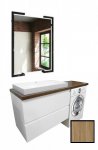 Комплект мебели Эстет Malibu Luxe 155 L подвесной 2 ящика белый/столешница массив 
