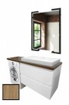 Комплект мебели Эстет Malibu Luxe 155 R подвесной 2 ящика белый/столешница массив 