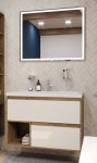 Комплект мебели Эстет Monaco Wood 90 2 ящика белый/дуб рустикальный