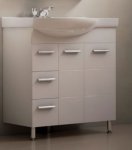Тумба под раковину Corozo Коралл 82 R Z3 с б/к белая