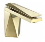 Смеситель для раковины Bravat Diamond 118102G-1-RUS (181610), золотой